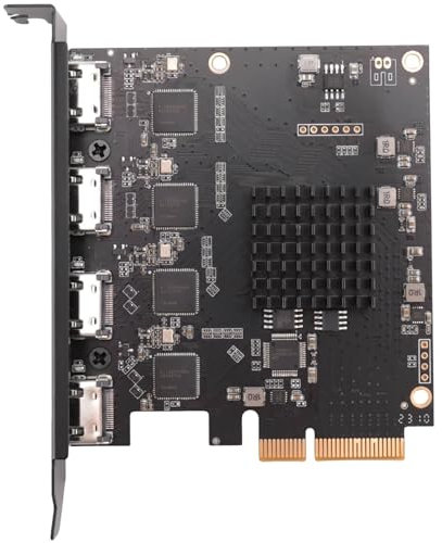 Lisher PCI-E Video Capture Card Compatible with 4 Channels 1080P 60Fps OBS Wirecast Live Broadcast Streaming Adapter Replacement