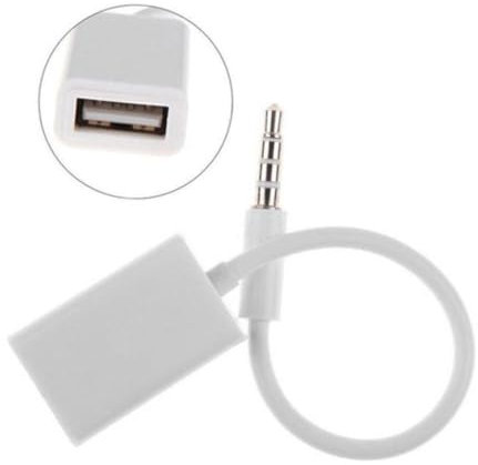 HOMSFOU Câble Convertisseur Mp3 pour Voiture Adaptateur Aux vers USB 3 5 Mm Cordon Jack Audio pour Autoradio