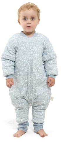 Mosebears Saco de Dormir para bebé - 2.5 TOG Saco de Dormir de Algodón Unisex para Bebés,con Mangas extraíbles, 6 – 18 Meses (Altura 75 – 85 cm)