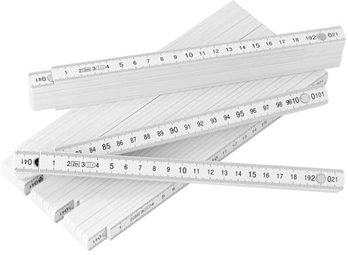 QWORK® 5 Stück Gliedermaßstab, 2m Plastik Glasfaser-Massstab Schwarz, Zollstock, Maßstab