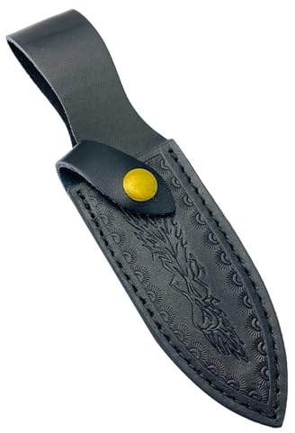 RIVDEE Couteau Gaine avec Ceinture Boucle pour Couteaux À Lame Fixe De Chasse protéger Le Couteau (Noir)