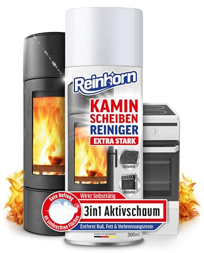 REINHORN Kaminscheibenreiniger extra stark - Profi Kaminglasreiniger mit Aktiv Schaum Spray gegen Ruß, Fett, Verbrennungsreste - Reiniger für hartnäckigsten Schmutz an Kamin, Ofen, Grill (2er Pack)