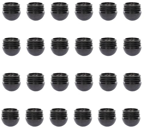 RattanPark 24PCS Round Plastic Inner Plugs Half Spherical Domed End Covers, Chair Leg Caps,Floor Protectors, Plastic Feet for Garden Furniture, Plug Protectors for Chairs Table Legs (32mm)