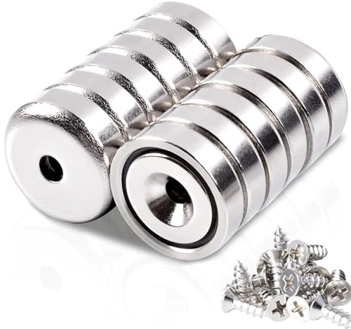 12Pcs Super Strong Neodymium Magnet Heavy Duty, Ring Rare Earth Magnets with Holes,Round Base Cup Countersunk Magnets for Craft Kitchen Wood DIY Holding Tools Hanging (16x5 Hole 3.5mm)