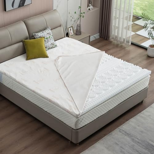 AMBINESS® Matratzen Topper memory foam inkl. Bezug | 7 Größen | 80x200cm - 180x200cm | 5cm dicker Memory-Schaum | orthopädisch wasserdicht temperaturregulierend Maschinenwaschbar | Öko-Tex | 180x200cm