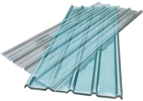 Panneaux de Toiture Transparent Anti-Pluie Anti-UV,Panneaux d'Éclairage en Fibre de Verre de 2mm,Panneaux Ondulés,Tôle de Toit d'Isolation Thermique,pour Garage,Serre,Balcon (0.9x0.8m/35x31in,5 pcs)