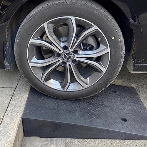 Rampe Gummi-Schwellenrampen - Gummi-Bordsteinrampe, rutschfeste Rollstuhlrampe, Türstufenrampe, Hochleistungs-Bordsteinrampe for Autos, Schwellenrampe for Elektromobile und Motorräder(50*32*13cm)
