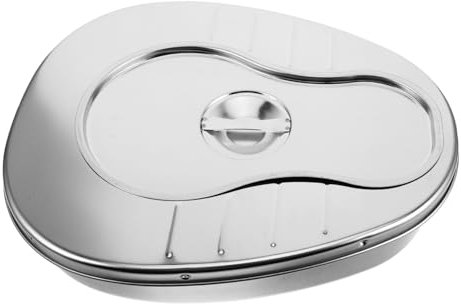 FRCOLOR Padella Per Domestico in Acciaio Inossidabile Orinatoio Per Pazienti Allettati Padella Per Anziani Con Capacità Per Donne Anziane Portatile Facile