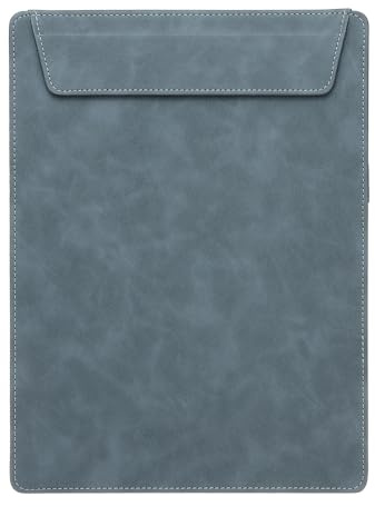 PATIKIL Carpeta Con Clip De Cuero PU Tamaño Carta A4, Portadocumentos Magnético De Negocios 9x12 Con Soporte Para Bolígrafo Organizador Tablero De Escritura Para Oficina, Azul