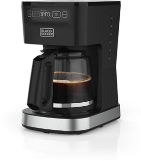 BLACK+DECKER CAFÉCRAFT 12-Cup Programmable Coffee Maker, Stainless Steel Drip Coffeemaker with Vortex Showerhead, Strength Selector, Sneak-A-Cup, Keep Warm