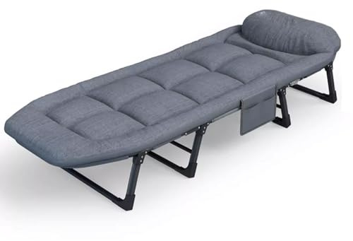 EYRMQWJPC Campingbett, Klappbett for Erwachsene, tragbares Bett for for Campen mit Kissen und(190 * 75 * 32cm)