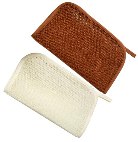 TEHAUX Afrikanisches Wäschenetz Zufällige Farbe aus Nylon 2 Stück mit Peeling Funktion und Einzigem Design für Körperreinigung zu Hause