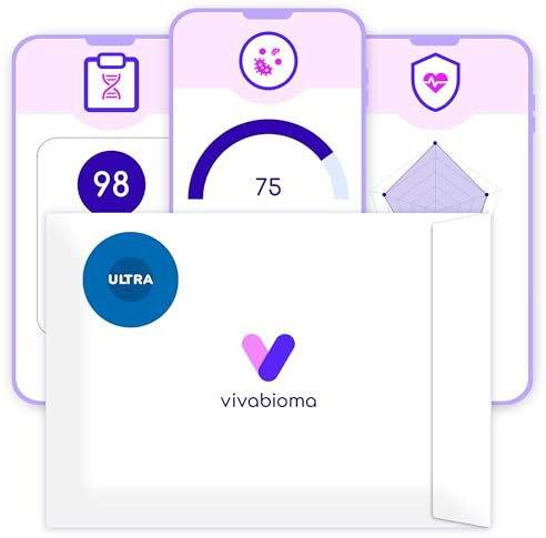 Vivabioma Ultra - Test de Microbioma con Análisis de Machine Learning (IA) | Perfil Personalizado de Salud Digestiva, Superalimentos, Probióticos y Resistencia a Antibióticos | 50+ Informes