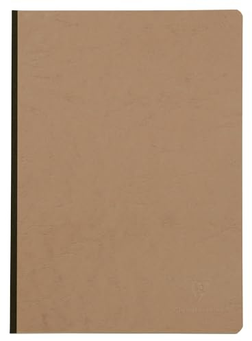 Clairefontaine 79140C Heft A4, Leinen, Age Bag, blanko, 96 Blatt, braun Tabakbraun