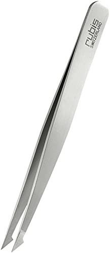 Rubis pinzetta sopracciglia professionale inox e le schegge e frammenti - doppia funzione punta obliqua e sottile