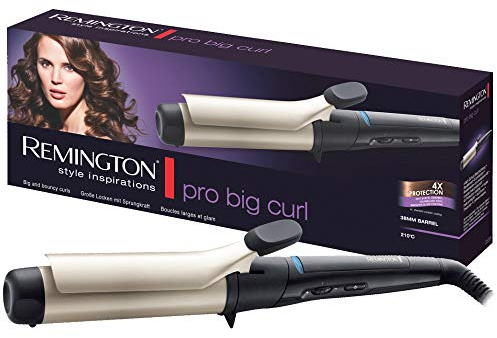 Remington Lockenstab Pro Big Curl CI5338, 38 mm für große Locken, antistatische Keramik-Turmalin-Beschichtung, schwarz/creme