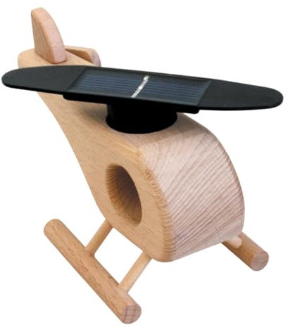 Holz-Hubschrauber mit kleinem Solarrotor