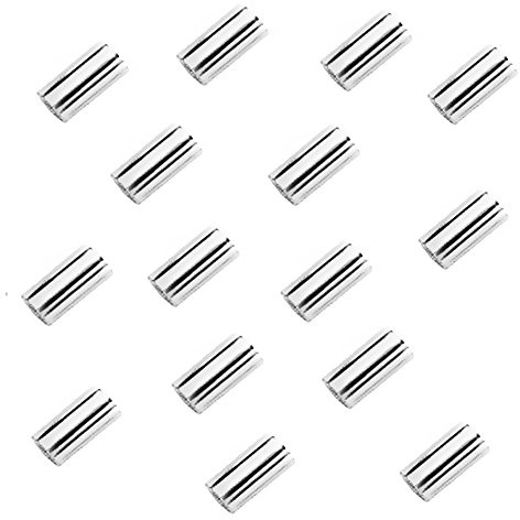 My-Bead 20 Stück Quetschröhrchen fugenlos Fädelloch Ø 1,5mm x 2mm 925 Sterling Silber für die Schmuckherstellung
