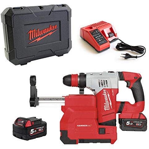 Milwaukee Martillo FIXTEC SIN ESCOBILLAS M18 FUEL 5,0Ah con aspiración SDS-Plus, 3 modos, 4,5J, cap max de perf 28mm 4933448180