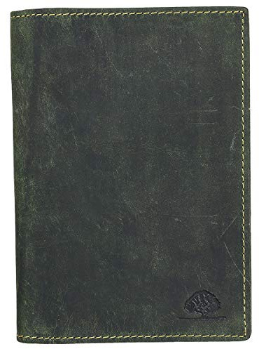 Greenburry Vintage Leder Ausweismappe 6 Fächer für Ausweis Dokumente olive