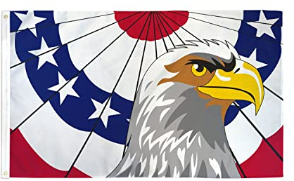 AZ FLAG Drapeau Aigle patriotique américain 150x90 cm 2 Œillets | Usage intérieur et extérieur Drapeau décoratif de l'aigle us coutures doubles et bords renforcés avec œillets métalliques