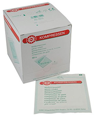 Mull compresa de estériles, mulauflagen, compresas wundau flagen 8 capas, 50 x 2 St.