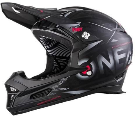 O'NEAL | Mountainbike-Helm | MTB Downhill | Nach Robustes ABS, Ventilationsöffnungen für Luftstrom & Kühlung, ABS Außenschale | Fury Helmet SYNTHY | Erwachsene | Schwarz