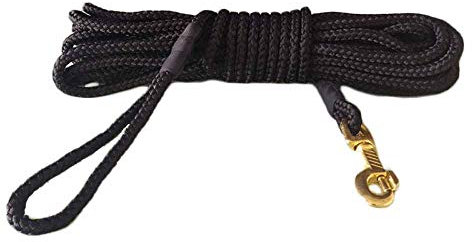 Schwarz Hundeleine Lange Übungsleine Feldleine Schleppleine Suchleine für Mittelgroße Grosse Hunde Retriever Trainingsleine Ausbildungsleine Fährtenleine 3M 5M 10M 15M 20M Seil (10M)