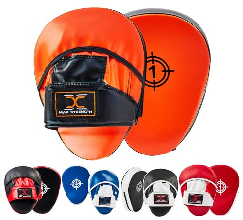 MAXSTRENGTH Punching Focus Pad Boxing punch mitt Hand Pad Kickboxing Training Martial Art Training Exercise MMA Sparring Punch Strike Pads MMA Muay Thai (Orange/Black)