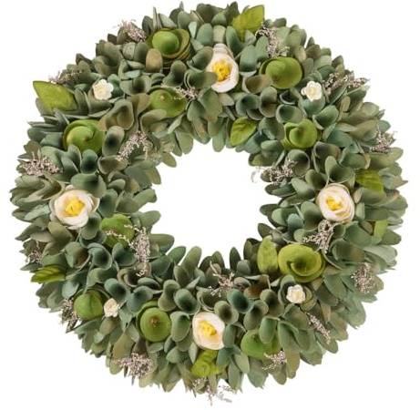 Spring Summer Wreath Sage Green Garland Decorative Wall Front Door Hanging Wreath Decoration (DV50)