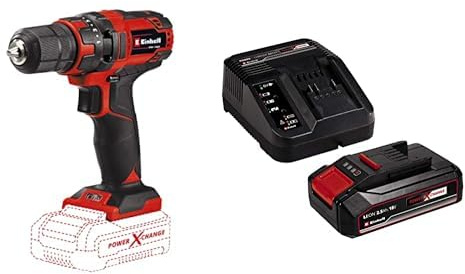 Einhell 4513927 Taladro TC-CD 18/35 li-Solo + Kit para principiantes que incluye Batería 2,5 Ah y Cargador Power X-Change