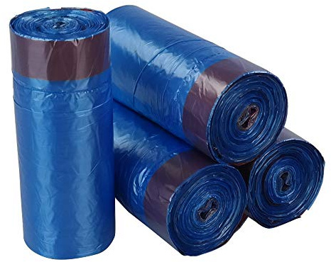 Bringer 20 L Kordelzug Mülltüte, Blaue Müllsäcke mit Kordelzug, 200 Stück