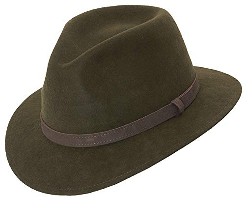 Lodenhut Jagdhut aus 100% Wolle Wollhut Faustmann Outdoorhut Oliv/grün super komfortabel & langlebig Herren Faustmann atmungsaktiver Angelhut
