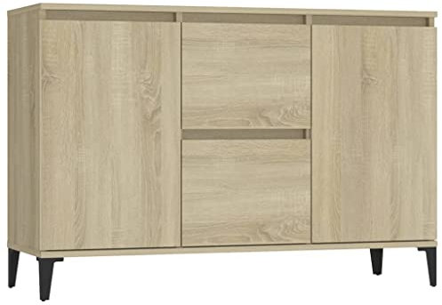 vidaXL Aparador Entrada Acento Pasillo Vestíbulo Recibidor Auxiliar Decoración Hogar Escritorio Mueble de Contrachapada Color Roble Sonoma 104x35x70cm