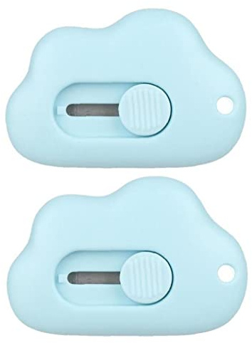 PiniceCore 2 Stücke Mini Cloud Utility Messer Automatische 9mm Stahlklinge Papierschneideröffner Für Briefkasten