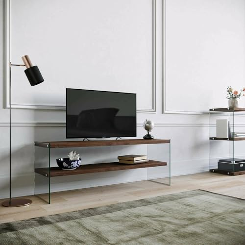 Dmora TV-Schrank Sargas 120x35x45 cm Braun 2 Fächer, 1 Fach
