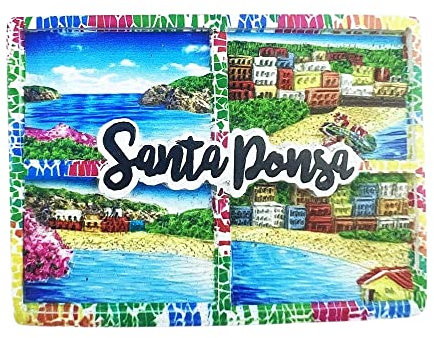 Mallorca Spanien 3D Santa Ponsa Kühlschrankmagnet Souvenir Geschenk, Kunstharz, handgefertigt, Mallorca-Kühlschrankmagnet, Heim- und Küchendekoration, Kollektion