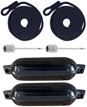 rockible Bootsfender-Set, Antikollisionsschutz, Bootsfender, Stoßstangen für Segelboote, Blaues Seil