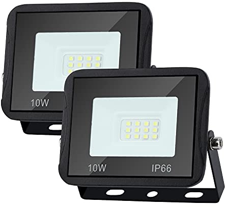 Daromigo Projecteur LED extérieur, d'éclairage extérieur 2 pièces 10W, Projecteur LED, 900lm Projecteur LED extérieur, 3000K Blanc chaud IP65 étanche Projecteur extérieur,pour cour,garage,couloir