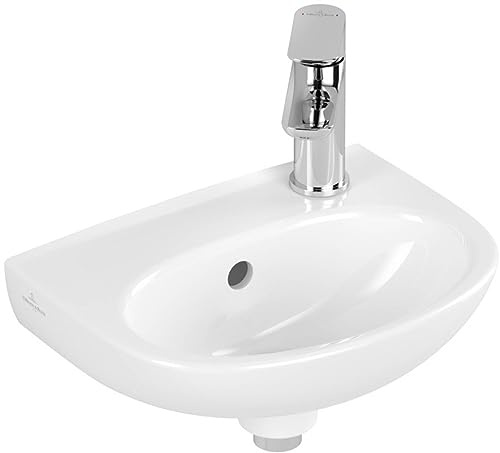 Villeroy & Boch O. Novo Waschbecken mit Hahnloch 36x27,5x10 cm Weiß Alpin CeramicPlus