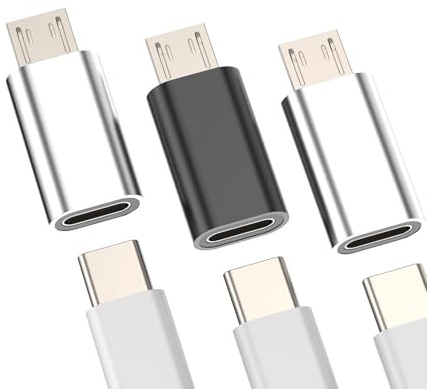 Adattatore da USB C a Micro USB Spinotto (3 Pack) Type-c Cavo Jack Convertitore Type C Femmina Accessori Android Presa Compatibile con Samsung Galaxy S7 Active S7 Edge S6 Edge+ A02s A11 A7 A9 A8 note5