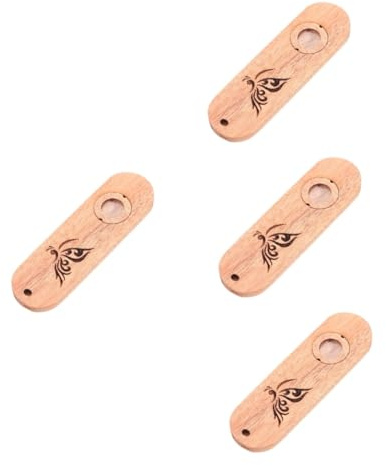 TOYANDONA 4 Stück Kazoo Musikinstrument für Anfänger Mundflöte aus Holz Mundinstrument für Erwachsene Gitarrenbegleitung Musikinstrument aus Holz kleines Instrument Musikinstrumente Haupt