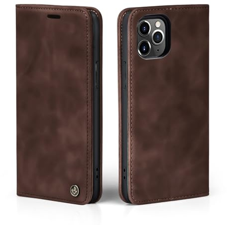 LBH Handyhülle für Apple iPhone 11 Pro in Dunkelbraun mit Karten- und Geldfach Smartphone Hülle mit Standfunktion Flip Case Schutzhülle Magnetverschluss Vintage