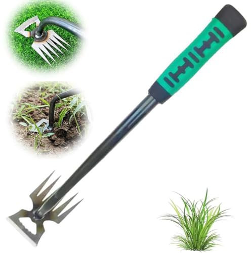 Garten Unkrautzieher Werkzeug, 2024 neues Unkraut-Artefakt-Entwurzelungs-Unkraut-Werkzeug, langlebiges Hand-Unkraut-Ziehwerkzeug aus Manganstahl, manueller Unkraut-Entferner für Hof (6 Teeth)