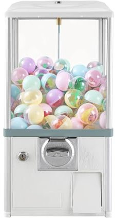 LSHFYV Capsules Vending Machine, Huge Load Capacity Candy Gumball Machine, Mini Vending Machines, Gumball Dispenser Machine for Kids for Game Stores and Retail Stores for 4.5-5.5cm Ball,White