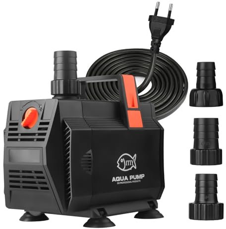 ITIY Pompe submersible pour bassin, 30 W 2000L/H pompe pour fontaine d'eau pompe pour aquarium avec contrôle du débit pour aquarium, cascade, filtration, extérieur, hydroponique