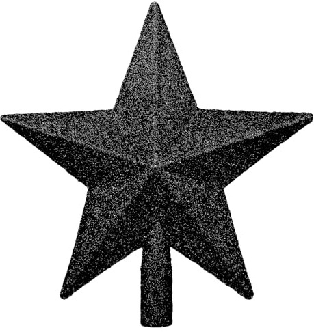 DERAYEE Glänzender Weihnachtsbaum, schwarz, Stern aus Kunststoff für Weihnachtsbaum, Dekostern für Weihnachtsbaum, Partydekoration, Weihnachtsbaumdekoration (schwarz)