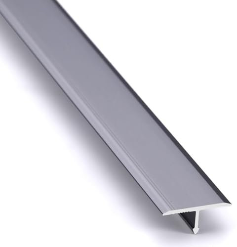 GSKDZG T-Form Boden Übergangsprofil 15mm 20mm 33mm 40mm Boden Übergangsleiste Aluminium Übergangsschiene Bodenlücke Flacher Trennstreifen Metall Bodenleiste Abdeckleiste(Iron Grey,15mm)