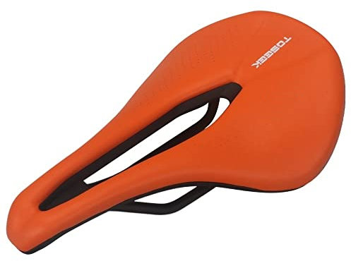 DONGLING Fahrrad Sattel Ultraleicht atmungsaktiv MTB Roadbike -Sattelkomponenten Fahrradsattel Herren(Orange Bicycle Seat)