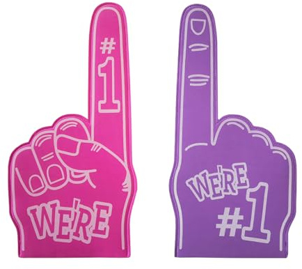 CHUNLINLAODA 2 Stück Schaumstoff Finger Schaumstoff-Hand Riesige Schaumfinger Fingerpuppen Inspirierend Sportfan Zubehör Schaumstoff Hand für Sportveranstaltungen Sport-Fan-Spiele (Rosa)